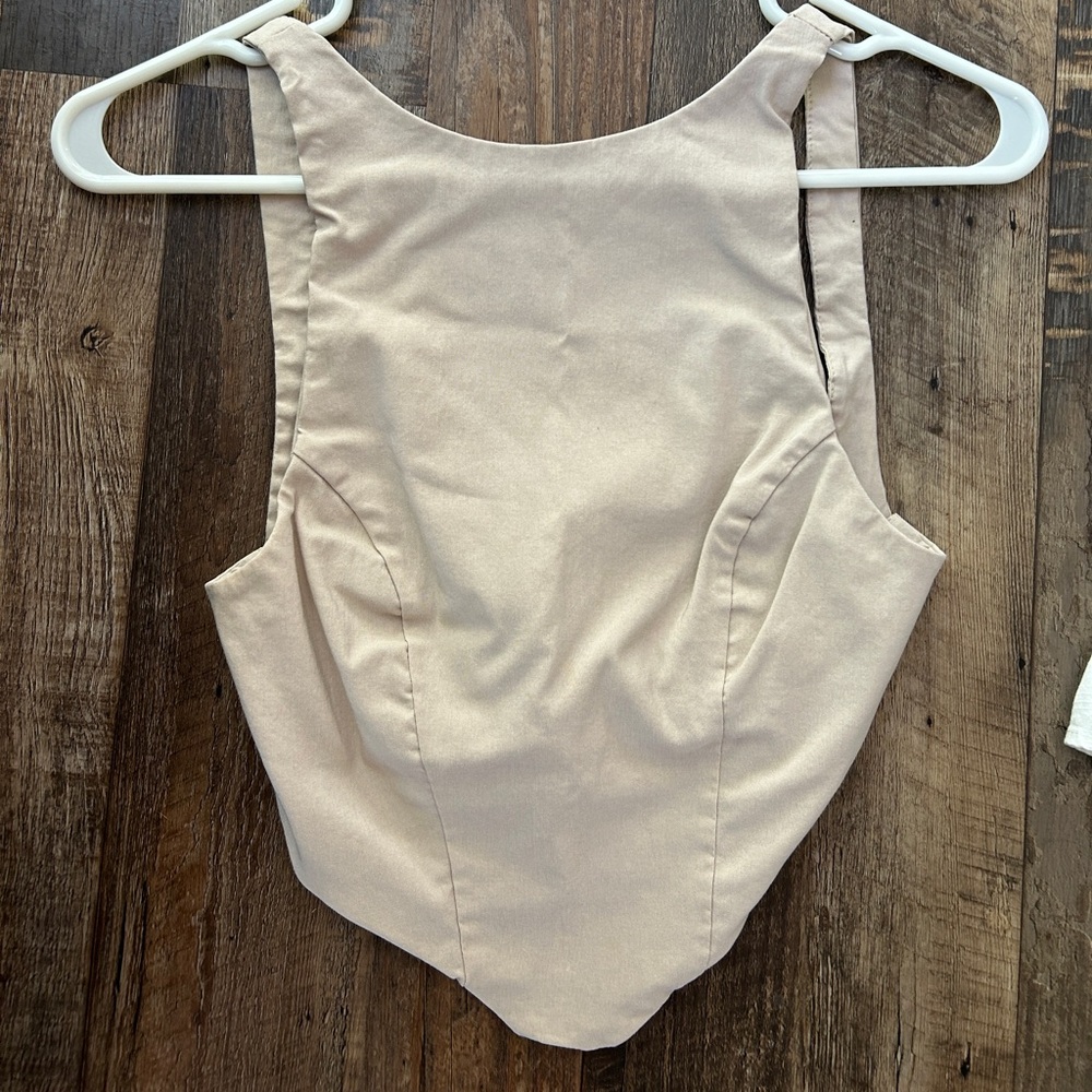 ASOS tan backless top